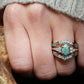 Sterling Silver Natural Turquoise Diamond Ring
