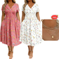 👗 50% DE RÉDUCTION ! 💐Robe pour femme à encolure en V, motif floral et taille froncée🌺