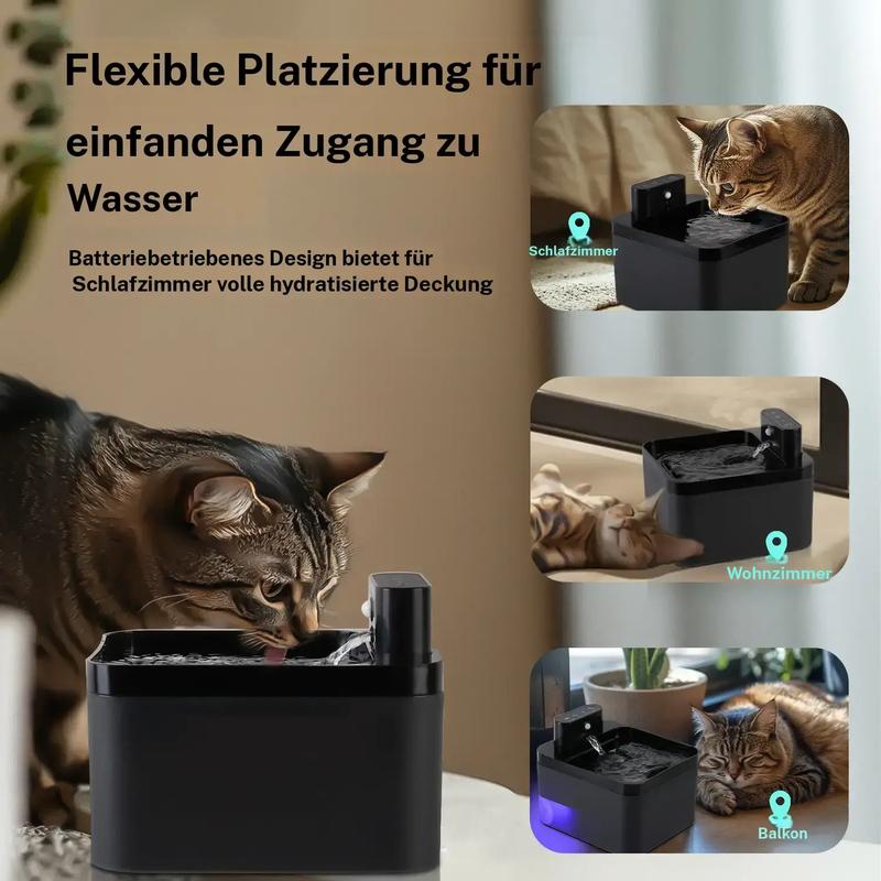 🐱 Edelstahl-Trinkbrunnen für Katzen & Hunde 💧 2,2L Fassungsvermögen, USB-Betrieb & Fließendes Wasser