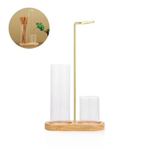 📢📢 50 % DE RÉDUCTION !! ⏰ Diffuseur d'aromathérapie 2 en 1 avec support pour encens et bougie, socle en bois naturel