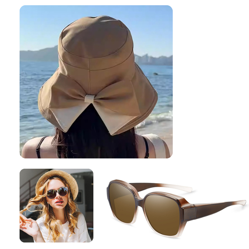 👒🔥 PROMO -50% ! Chapeau de Soleil Femme Larges Bords – Protection 360° Visage Oreilles Cou, Tissu Respirant Premium Doux Peau, Flexible Enroulable Voyage, Nœud Ruban Élégant · 3 Coloris · 55-57cm ✨