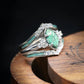 Sterling Silver Natural Turquoise Diamond Ring