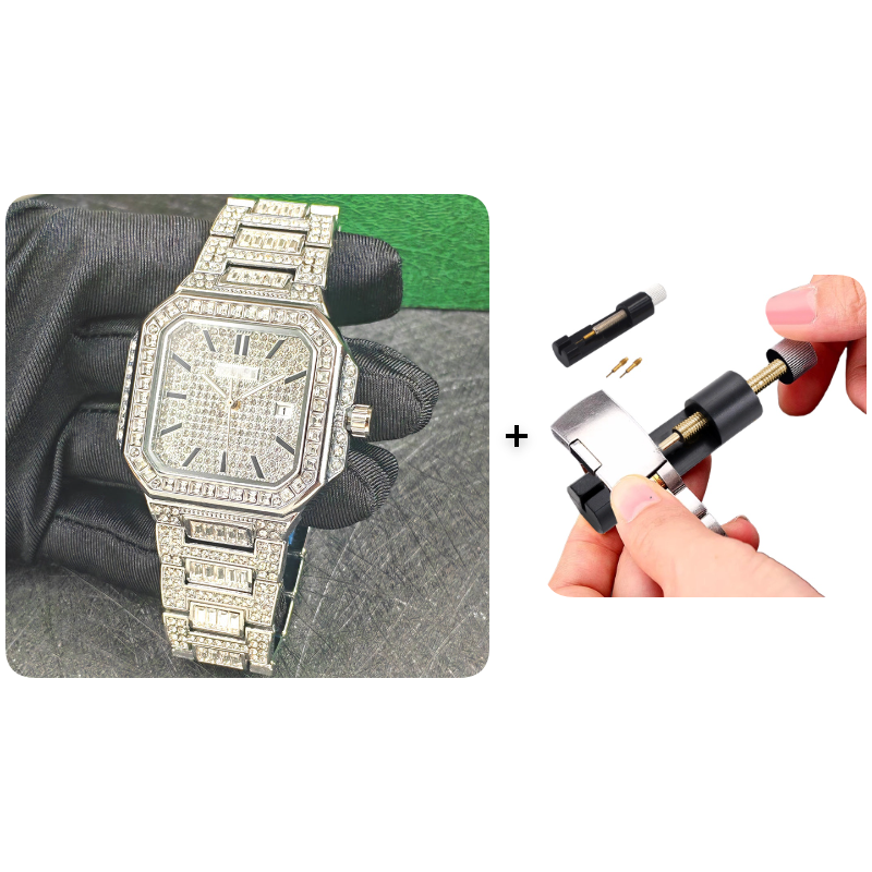 ⌚ 50% de réduction! ✨ Montre Carrée En Strass – Élégante, Brillante & Cadeau Parfait 💝