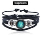 Luminous 12 Constellations Bead Leather Woven Bracelet - Great Gift