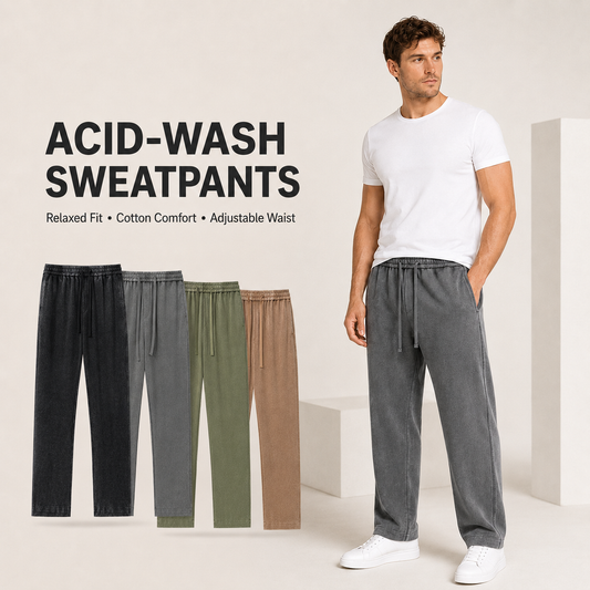 ☁️👖 Jogger en coton lavé acide – Coupe ample et confortable, matière respirante, parfait pour le canapé, la ville ou les week-ends entre potes 🍻🏀