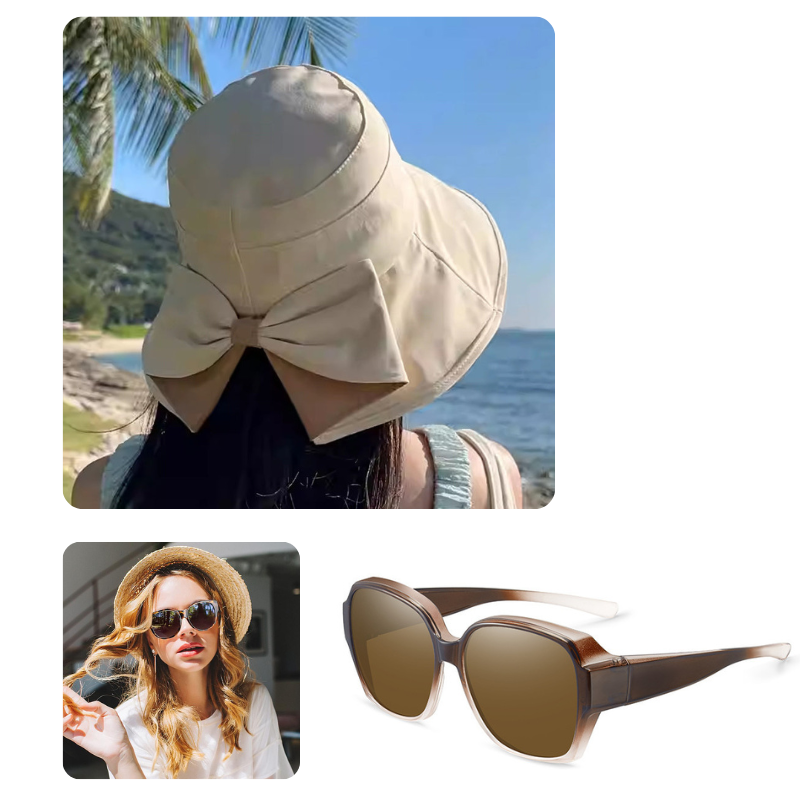 👒🔥 PROMO -50% ! Chapeau de Soleil Femme Larges Bords – Protection 360° Visage Oreilles Cou, Tissu Respirant Premium Doux Peau, Flexible Enroulable Voyage, Nœud Ruban Élégant · 3 Coloris · 55-57cm ✨