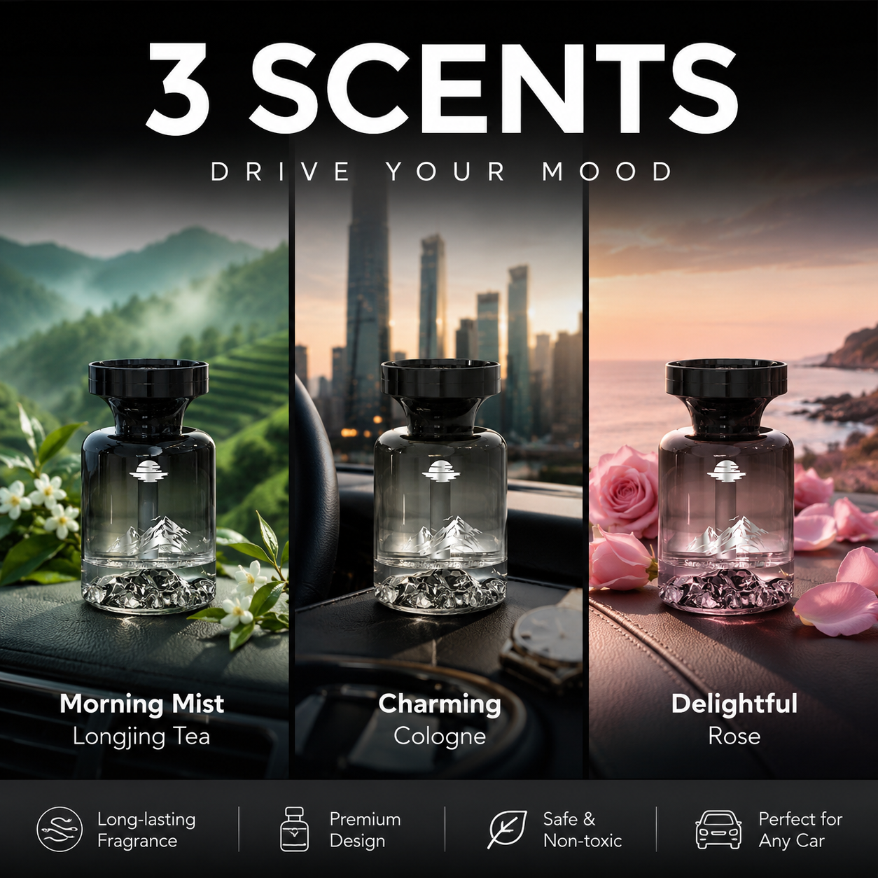 🥳 PROMO EXCEPTIONNELLE 2026 : –50 % ! 🌿 Désodorisant longue durée pour voiture, à base d’extraits naturels. Élimine odeurs de fumée et d’animaux. Fraîcheur garantie plusieurs semaines. Motif « montagne » – respirez à pleins poumons ! 💨✨