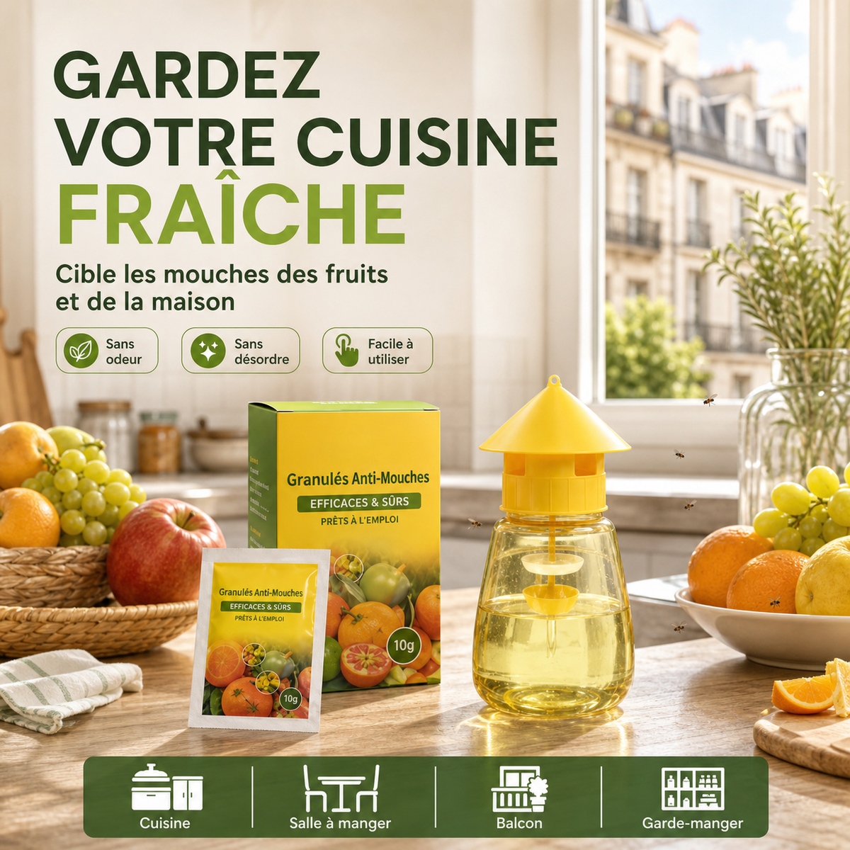 🎉 Vente 2026 — Plus de 26 100 vendus!🪰 Piège à mouches int/ext – Jardin‑adapté 🏡