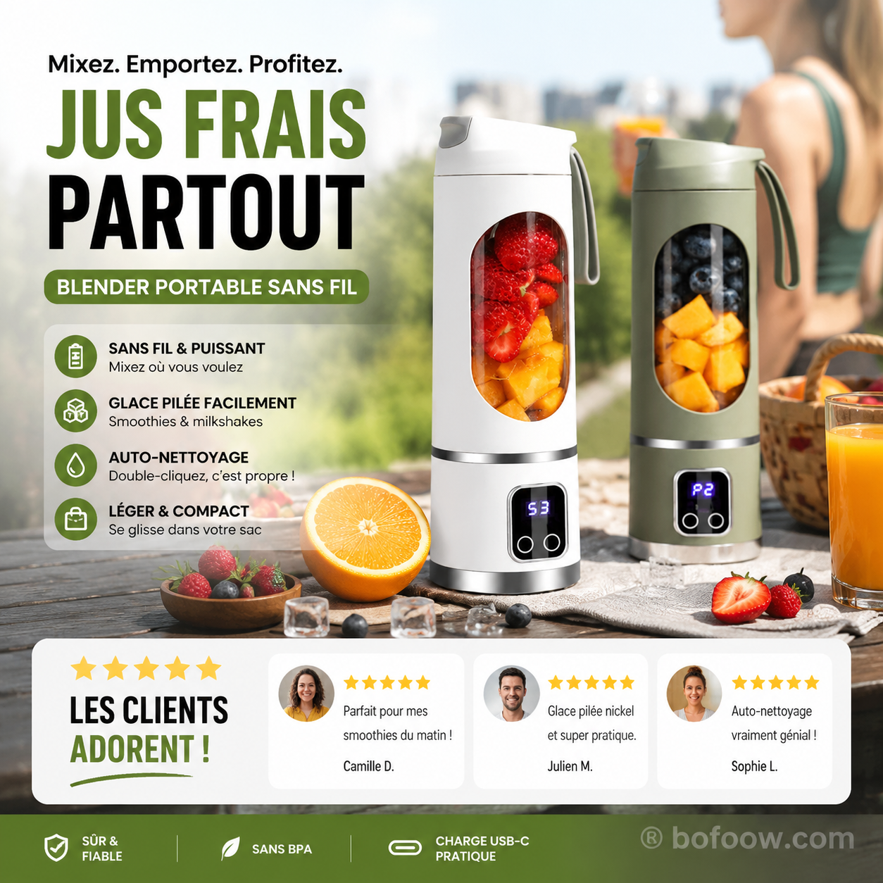✨50 % de réduction 🍹 Presse-agrumes portable et sans fil 🔥 Conception portable et sans fil