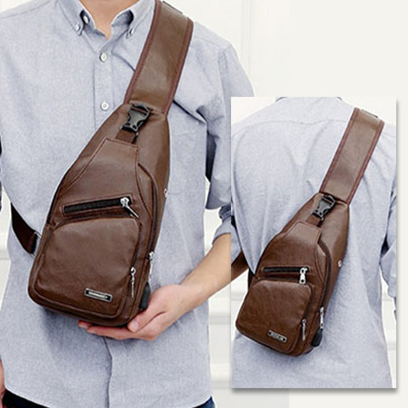 Cadeau exquis - Sacoche multifonctionnelle en cuir de haute qualité pour hommes
