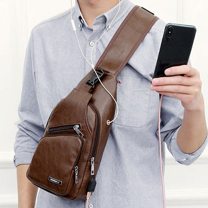 Cadeau exquis - Sacoche multifonctionnelle en cuir de haute qualité pour hommes