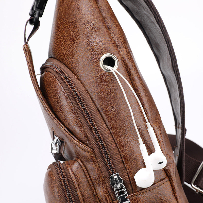 Cadeau exquis - Sacoche multifonctionnelle en cuir de haute qualité pour hommes