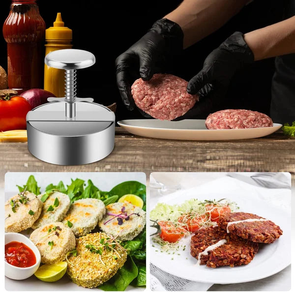 🔥 PROMO FLASH : 50% DE RÉDUCTION ! Presse à viande pour hamburgers – Acier inoxydable 304 de qualité alimentaire – Antiadhésif, résistant à la rouille – Compatible lave-vaisselle – Idéal pour les fêtes ! 🛡️💨