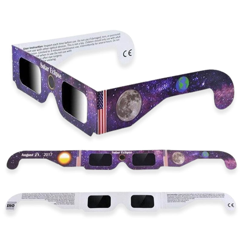 ✨🛒 -60% ! 🏙 Lunettes Éclipse Solaire ISO 12312-2 – Papier + Plastique – UV/IR Bloqués 99,99 % – pour une Observation Sûre