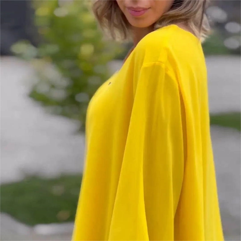 💎 60% DE RÉDUCTION ! 💎 Top Nouveau à Col en V avec Fermeture Éclair – Double Couche, Manches 3/4 & Tissu Ultra-Doux (5 Couleurs, S–4XL)