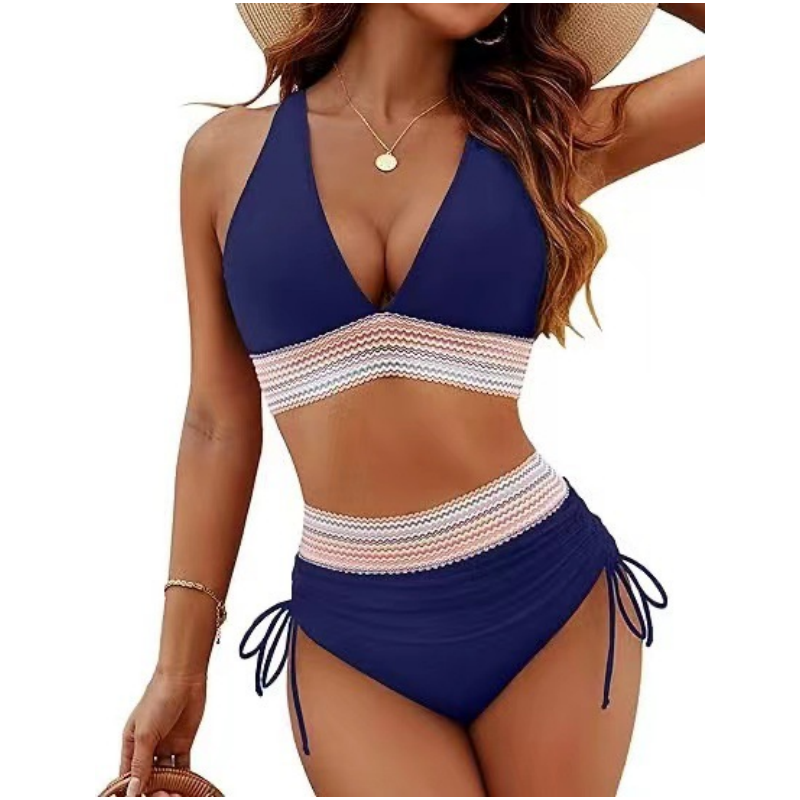 🏖️ Sommer-Sale 60% Rabatt 🏝️👙Hoch taillierte Bikini-Sets mit Bauchkontrolle und Farbblockdesign🌊
