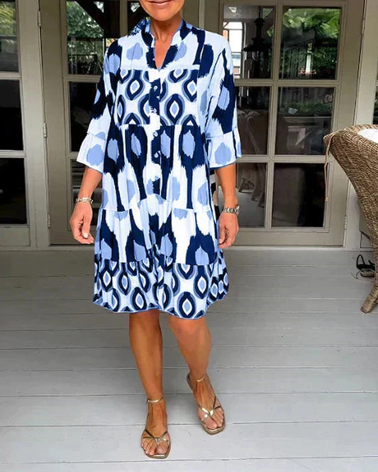 🌿 Robe femme imprimée style bohème | Coupe ample | Col en V | Style bohème | 3 couleurs | M‑3XL ✨