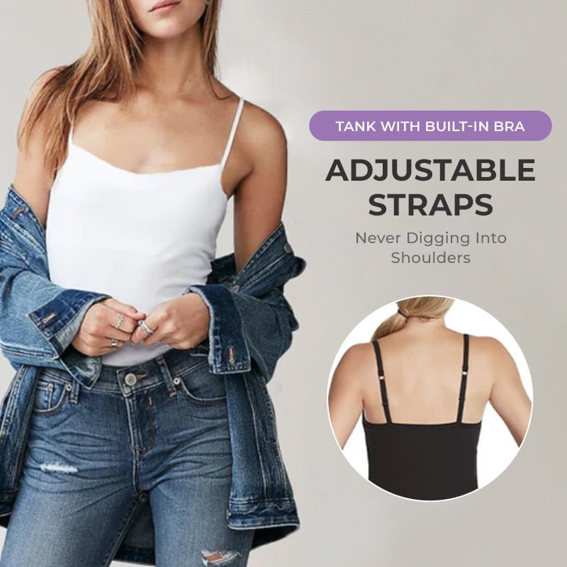🌿 Débardeur femme en coton stretch – Coques intégrées sans armature, doux et respirant, parfait seul ou en sous-pull 🌸