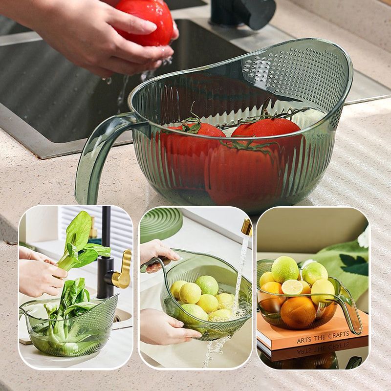 🍚 57% DE RÉDUCTION ! 🥣 Passoire-bol multifonction pour le riz avec poignée – Passoire intégrée, poignée antidérapante, idéale pour laver, égoutter et servir du riz et des légumes 🥗