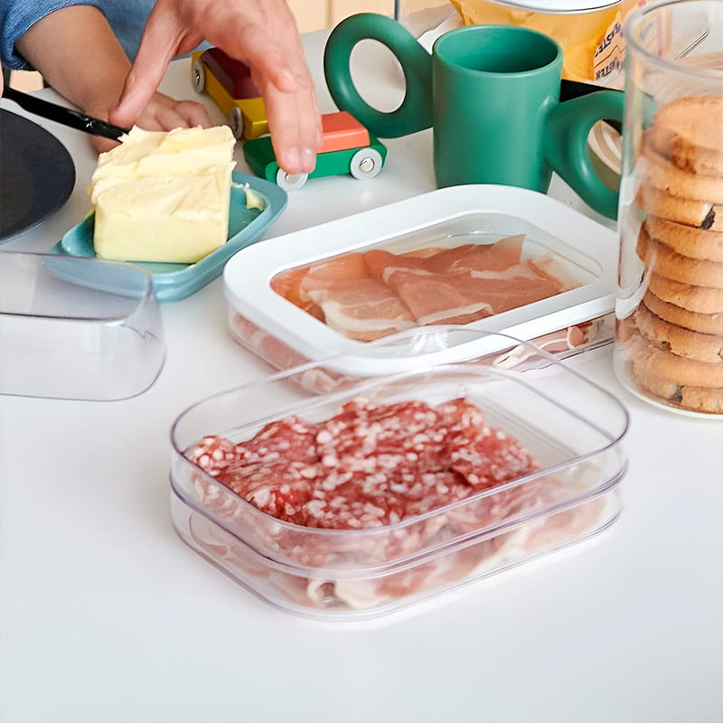 🔥50% korting🔥3 Layer Reusable Food Storage Containe🔥50 % de réduction🔥 Boîtes de conservation alimentaires réutilisables à 3 compartiments avec couvercle, transparentes, pour le bac à légumes du réfrigérateurrs with Lid Clear Fridge Crisper