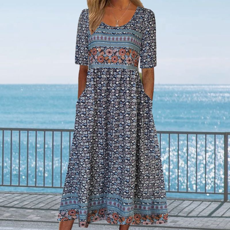 🔥50% OFF🌸✨ Robe élégante à motif bohème pour femme