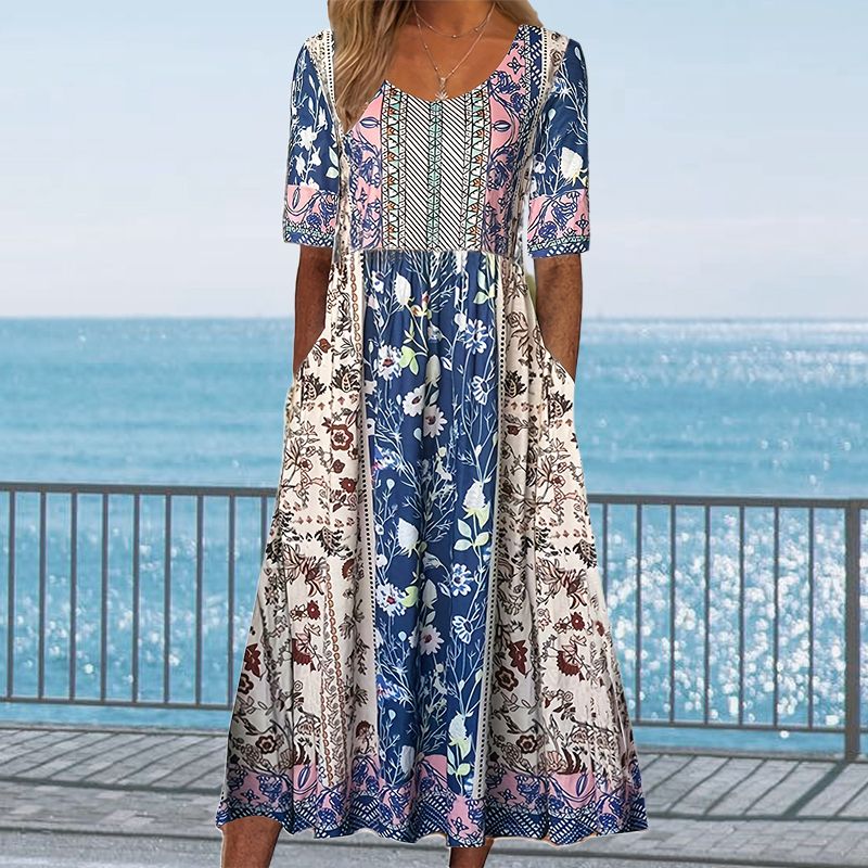 🔥50% OFF🌸✨ Robe élégante à motif bohème pour femme