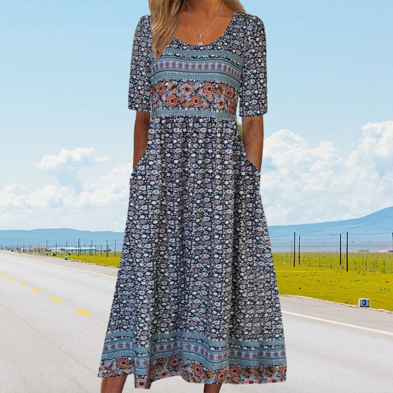 🔥50% OFF🌸✨ Robe élégante à motif bohème pour femme