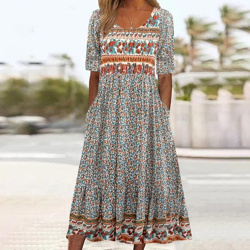 🔥50% OFF🌸✨ Robe élégante à motif bohème pour femme