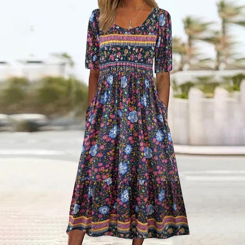 🔥50% OFF🌸✨ Robe élégante à motif bohème pour femme