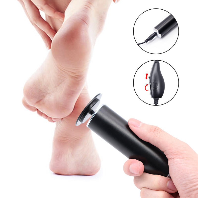 🦶 Épilateur Électrique pour les Jambes – Exfoliation et Rajeunissement – Vitesse Réglable 480 tr/min – 12 W – Compact – Rose/Noir – Pour Pieds Doux et Lisses ✨