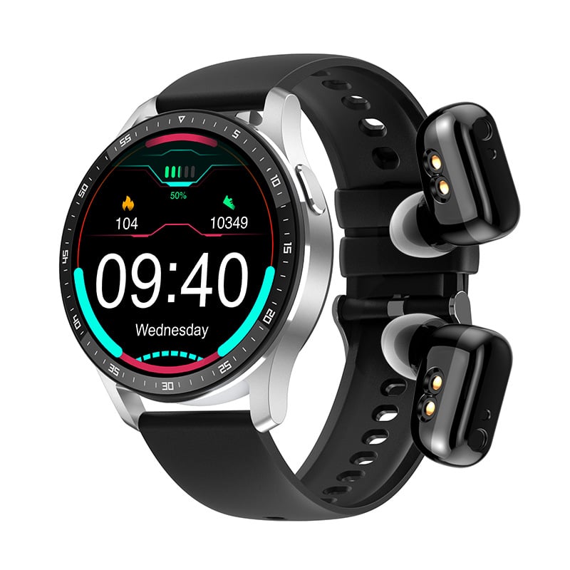Montre connectée 2-en-1 avec écouteurs sans fil intégrés