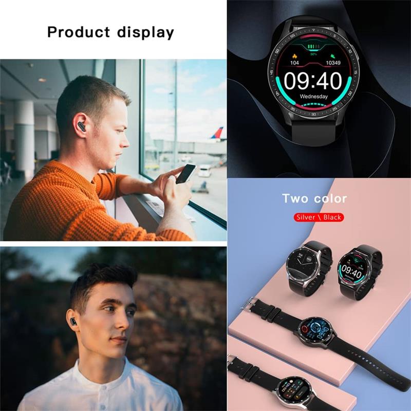 Montre connectée 2-en-1 avec écouteurs sans fil intégrés