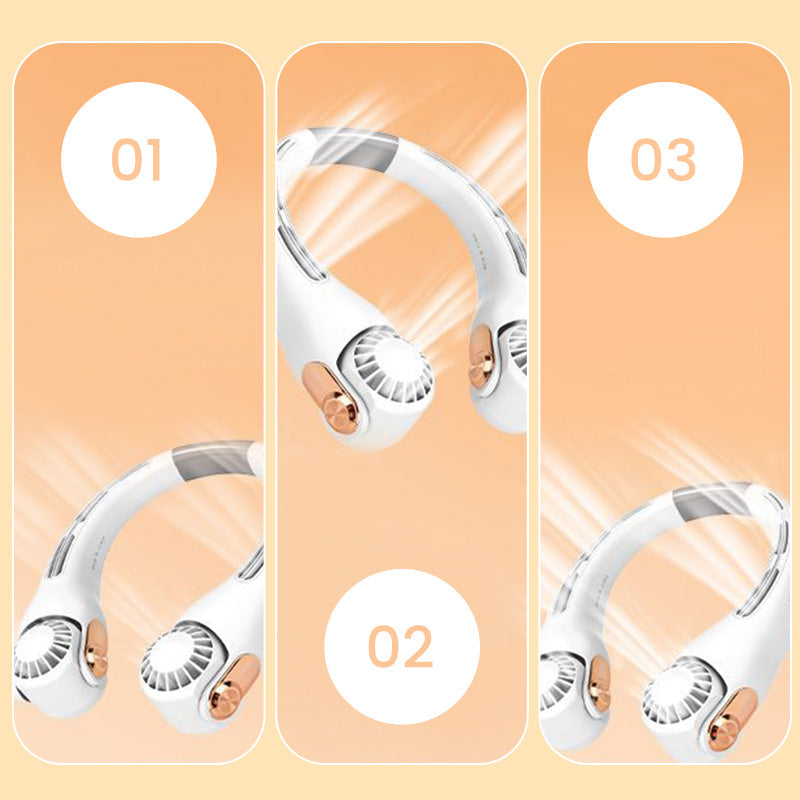 ❄️ 50% DE RÉDUCTION 💐 Ventilateur de cou ultra-silencieux – Rotation 360° & 3 vitesses ✨