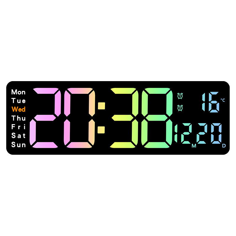 ⏰-50% ! 🌈Réveil numérique LED coloré – écran couleur, luminosité réglable et fonction snooze – Idéal pour chambre, chambre d’enfants et bureau 🌙