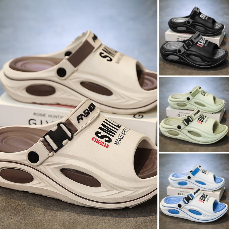 🔥 OFFRE LIMITÉE – 50% ! 👟 Chausson Homme Antidérapant Semelle Épaisse – Similicuir + EVA – Bride Convertible & Semelle 2,5 cm for Maison