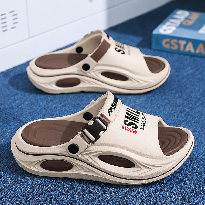 🔥 OFFRE LIMITÉE – 50% ! 👟 Chausson Homme Antidérapant Semelle Épaisse – Similicuir + EVA – Bride Convertible & Semelle 2,5 cm for Maison