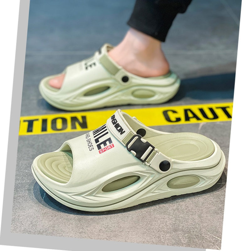 🔥 OFFRE LIMITÉE – 50% ! 👟 Chausson Homme Antidérapant Semelle Épaisse – Similicuir + EVA – Bride Convertible & Semelle 2,5 cm for Maison