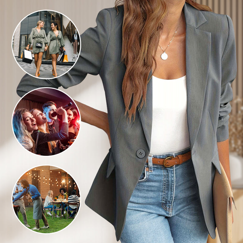 👗 PROMO LIMITÉE -50% ! ✨ Veste Élégante Col Revers Bouton Femme – Tissu Luxueux, Coupe Flatteuse, Facile d'Entretien · 6 Couleurs · S–XL · Bureau & Casual 💼