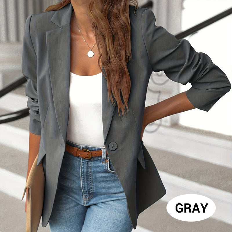 👗 PROMO LIMITÉE -50% ! ✨ Veste Élégante Col Revers Bouton Femme – Tissu Luxueux, Coupe Flatteuse, Facile d'Entretien · 6 Couleurs · S–XL · Bureau & Casual 💼