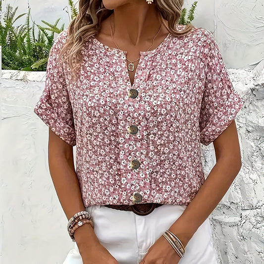 🔥Meilleures ventes d'été🔥Chemise élégante à imprimé floral pour femme