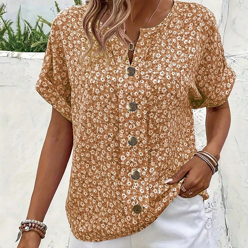 🔥Meilleures ventes d'été🔥Chemise élégante à imprimé floral pour femme