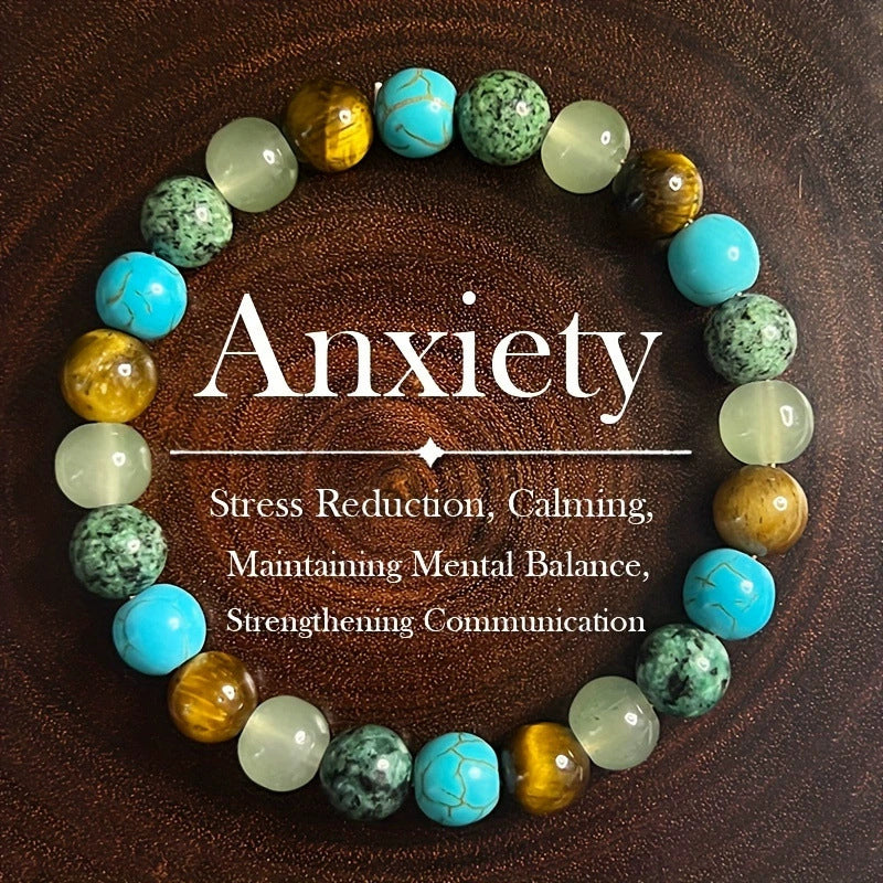 💎 50% DE RÉDUCTION ! 📿 Bracelet Perles en Pierre Naturelle – Pierre Naturelle Polie – Dégradé Translucide & Énergie Positive for Homme & Femme