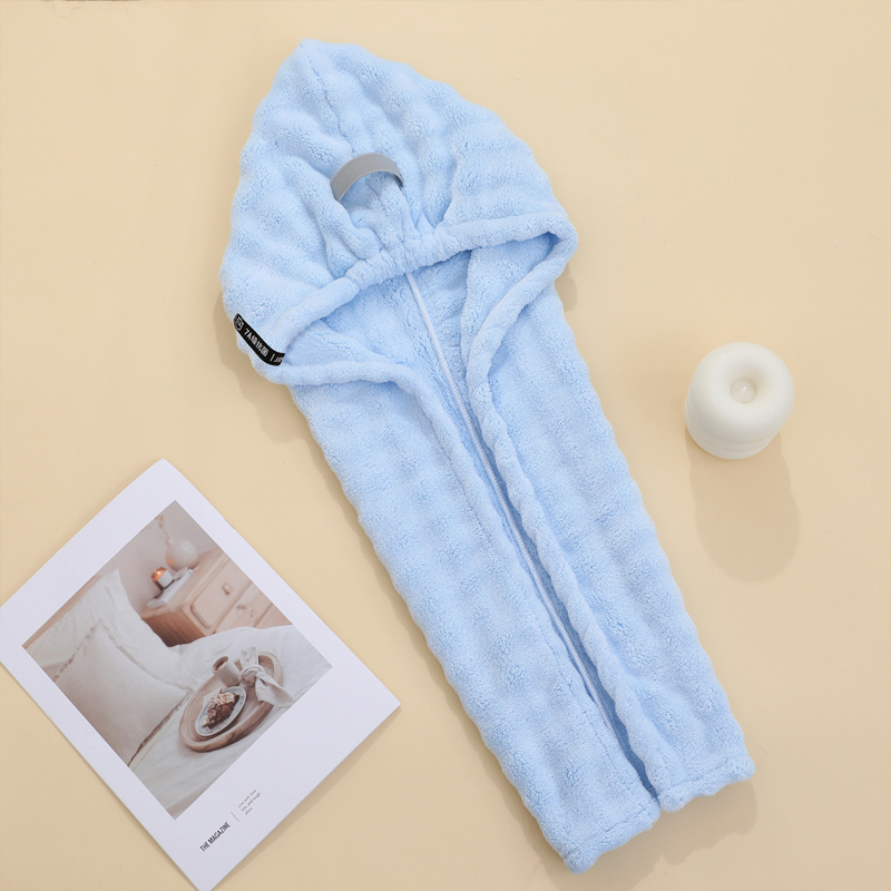 📢📢50% DE RÉDUCTION !! ⏰ Grande Serviette pour Cheveux – Tissu Corail Doux – Absorption Rapide & Bande Élastique for Femmes 💕