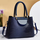Chic Faux Crocodile Textured PU Crossbody Bag