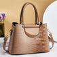 Chic Faux Crocodile Textured PU Crossbody Bag