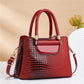 Chic Faux Crocodile Textured PU Crossbody Bag