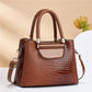 Chic Faux Crocodile Textured PU Crossbody Bag