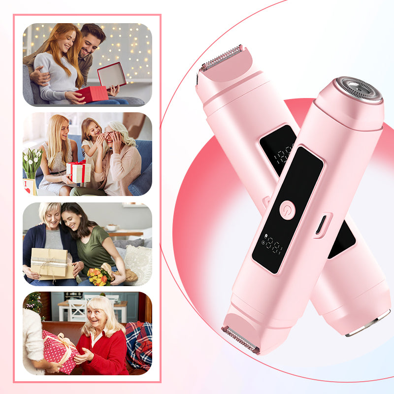 ✂️🌸 PROMO FLASH 50% ! Tondeuse Électrique 2 en 1 – Double Tête (Taille & Rasage), Douce pour Peaux Sensibles, LCD, Étanche, Parfaite pour Maillot & Corps ✨