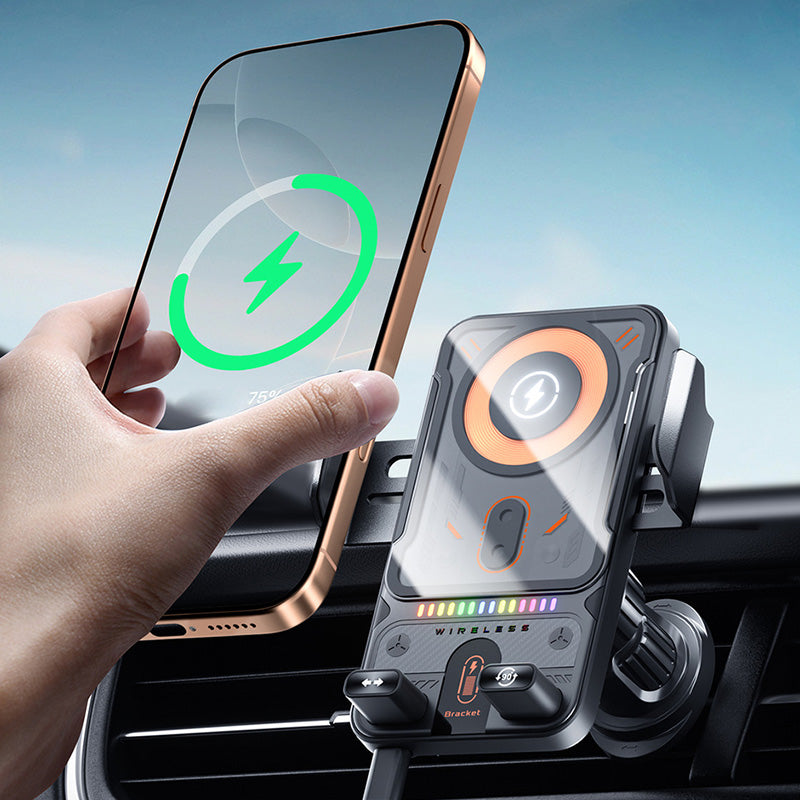🚗 60 % de réduction maintenant ! 📱 Support 2 en 1 + chargeur sans fil pour voiture – Rotation 360°, fixation ultra-stable & charge rapide 15 W ! 🔋🔄
