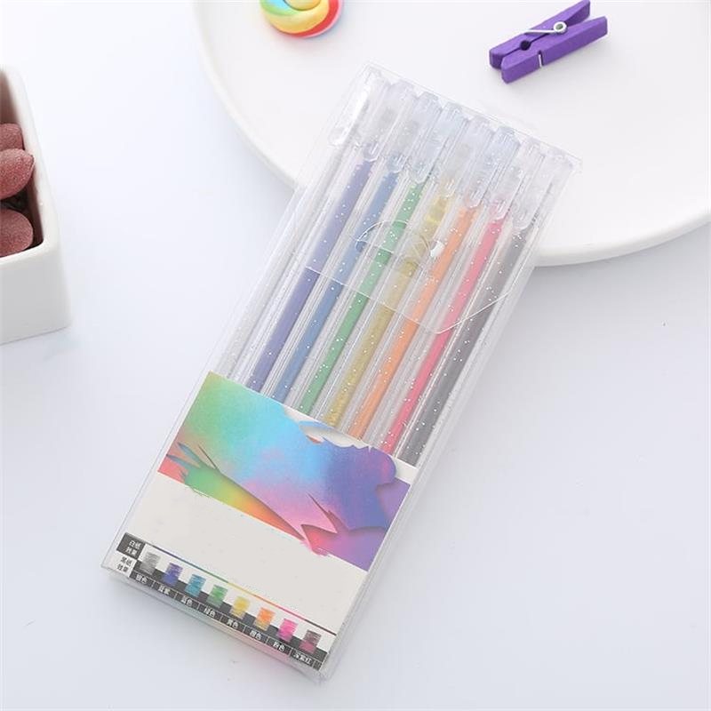 🎨🖊️ Ensemble de stylos à gel scintillants – Couleurs lumineuses, créativité illimitée, des traits qui brillent sur papier, cartes et journaux créatifs, le coffret magique pour petits et grands 🌈✨